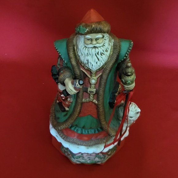 VTG Porcelain Santa Musical Plays Santa Claus Is Coming To Town Merry Ole Soul I - Picture 5 of 13